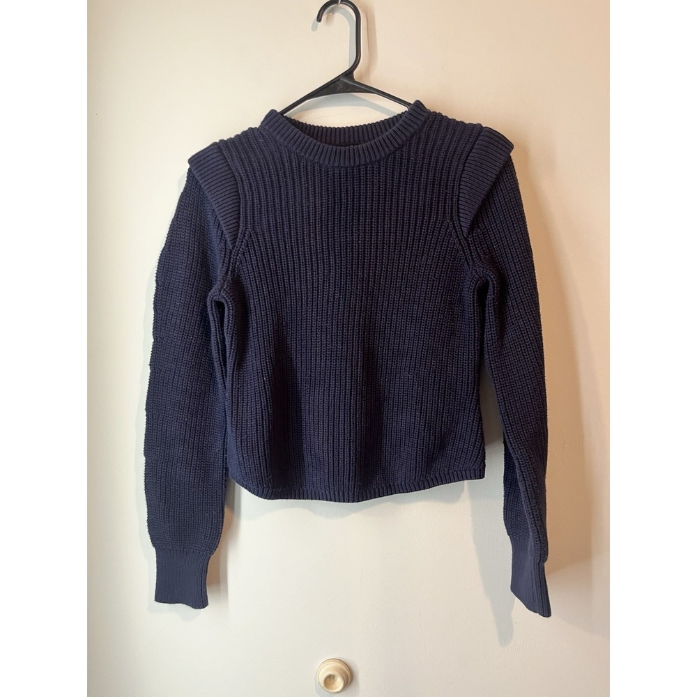 Aqua Womans Chunky Knit Sweater‎ Navy Blue Size Small Stretch Pullover